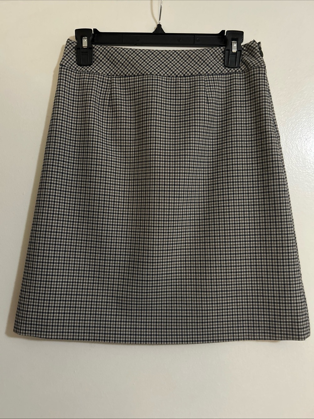 Antonio Melani Women's Midi Skirt Size 2 Plaid Brown Navy A Line Zip Closure